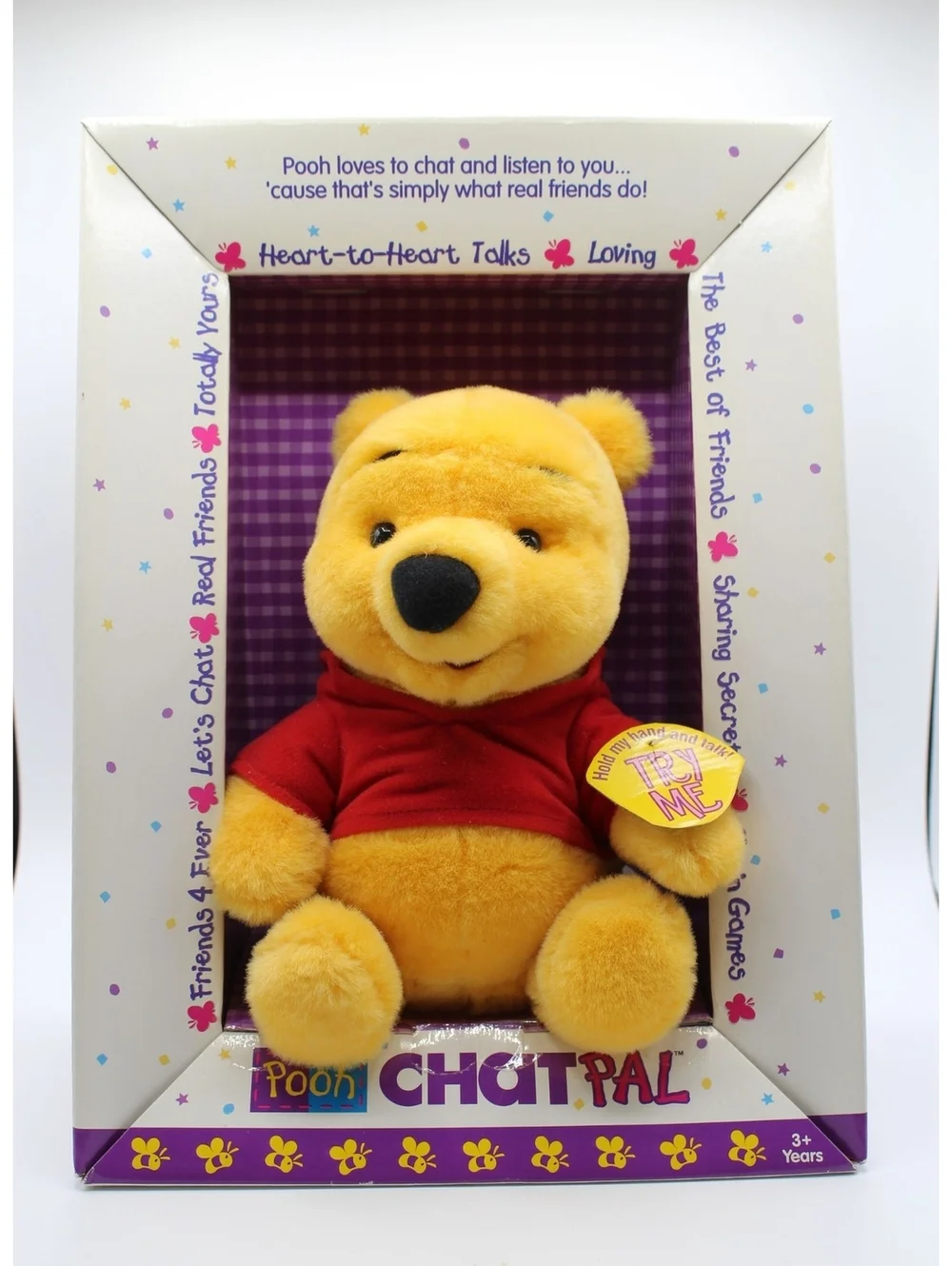 Vintage Disney 1999 Heart to Heart Talks W/ Pooh Chatpal Plush Doll Mattel 24362